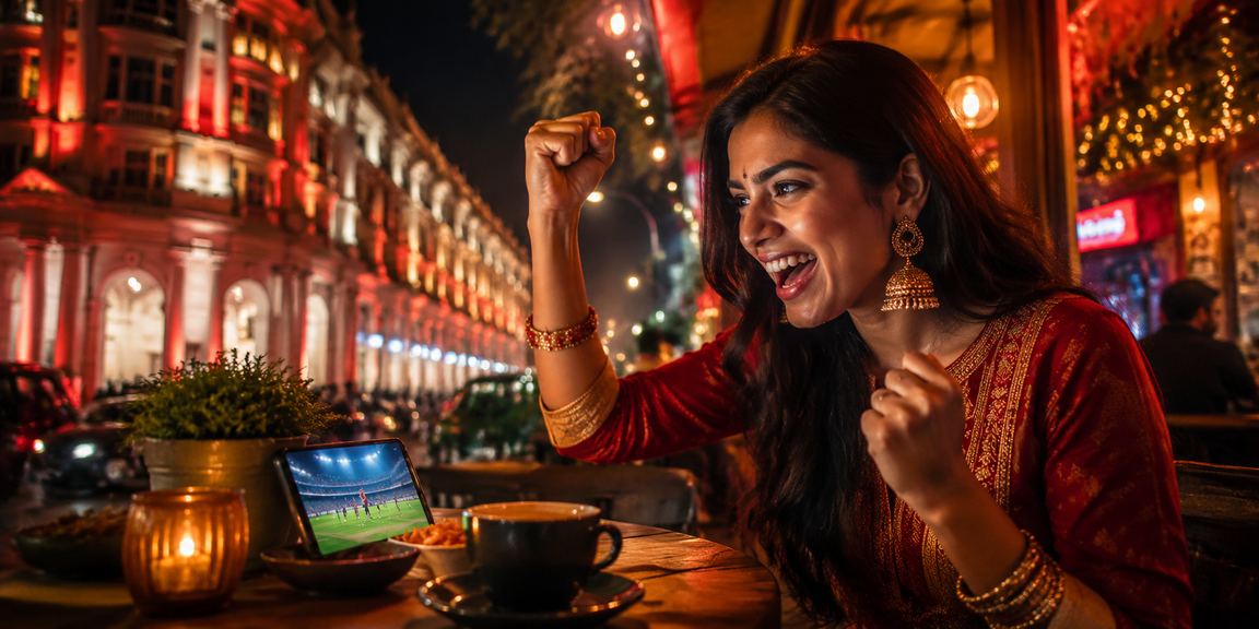 Indian cricket fans enjoying online sportsbook and casino on mobile